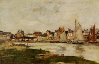 Eugene Boudin : View of the Port of Trouville, High Tide